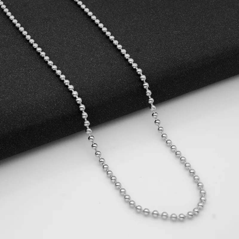 35.5" Long Chain Necklace 304 Stainless Steel Ball Bead Chains For Badge Holder