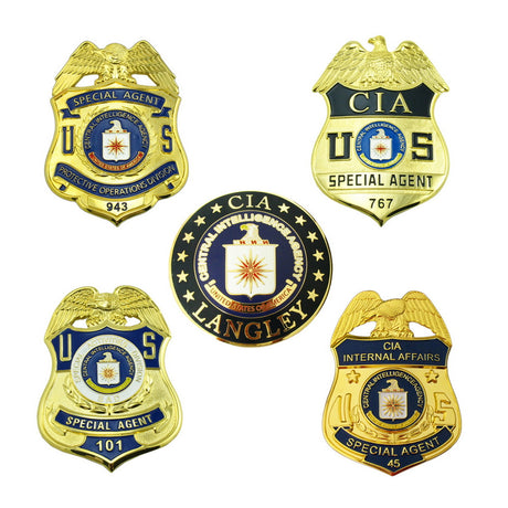 5 CIA U.S. Central Intelligence Agency Badges Set