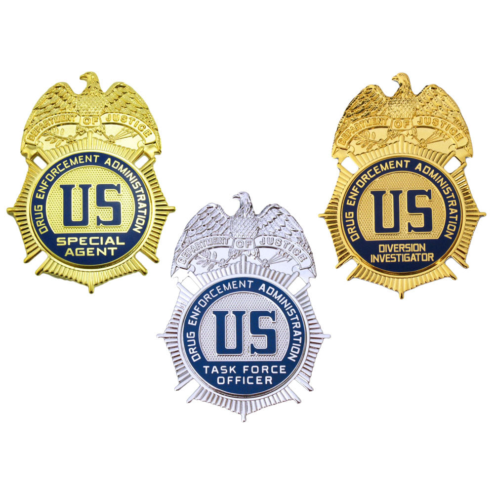 3 DEA US Drug Enforcement Administration Badges Set