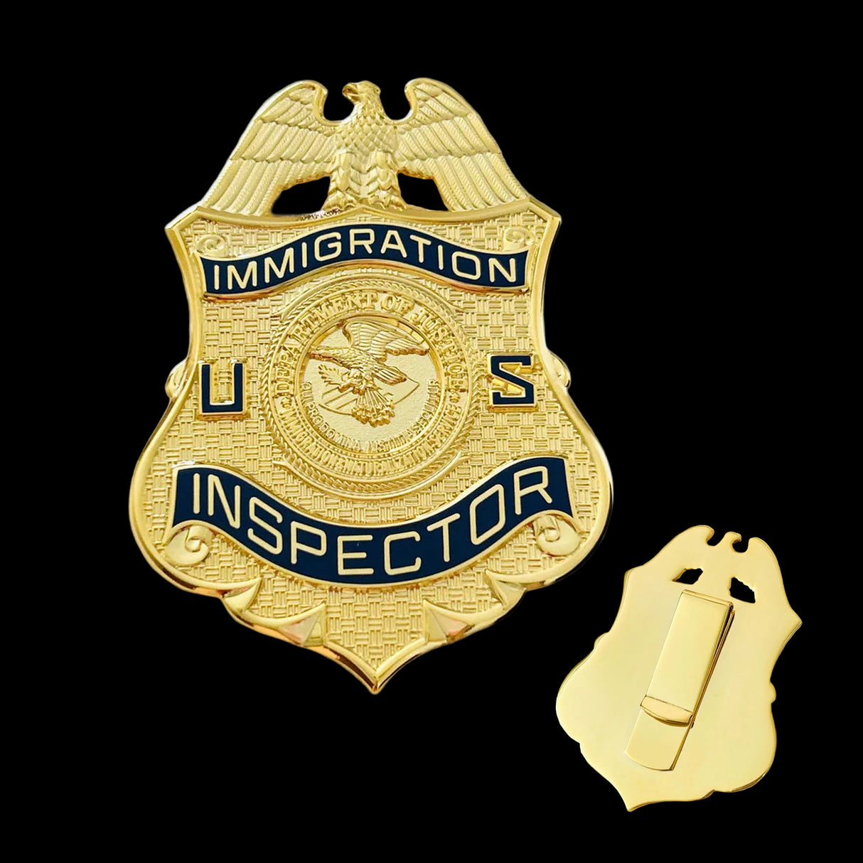 US DOJ INS Immigration Inspector Wallet Badge Museum Quality