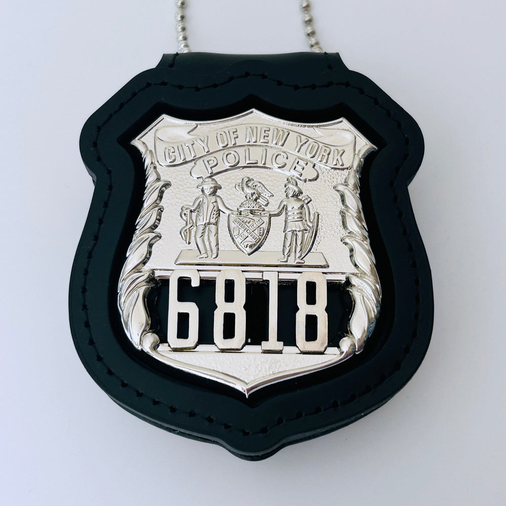 NY New York Police Officer Badge Solid Copper Replica Movie Props With No.6818