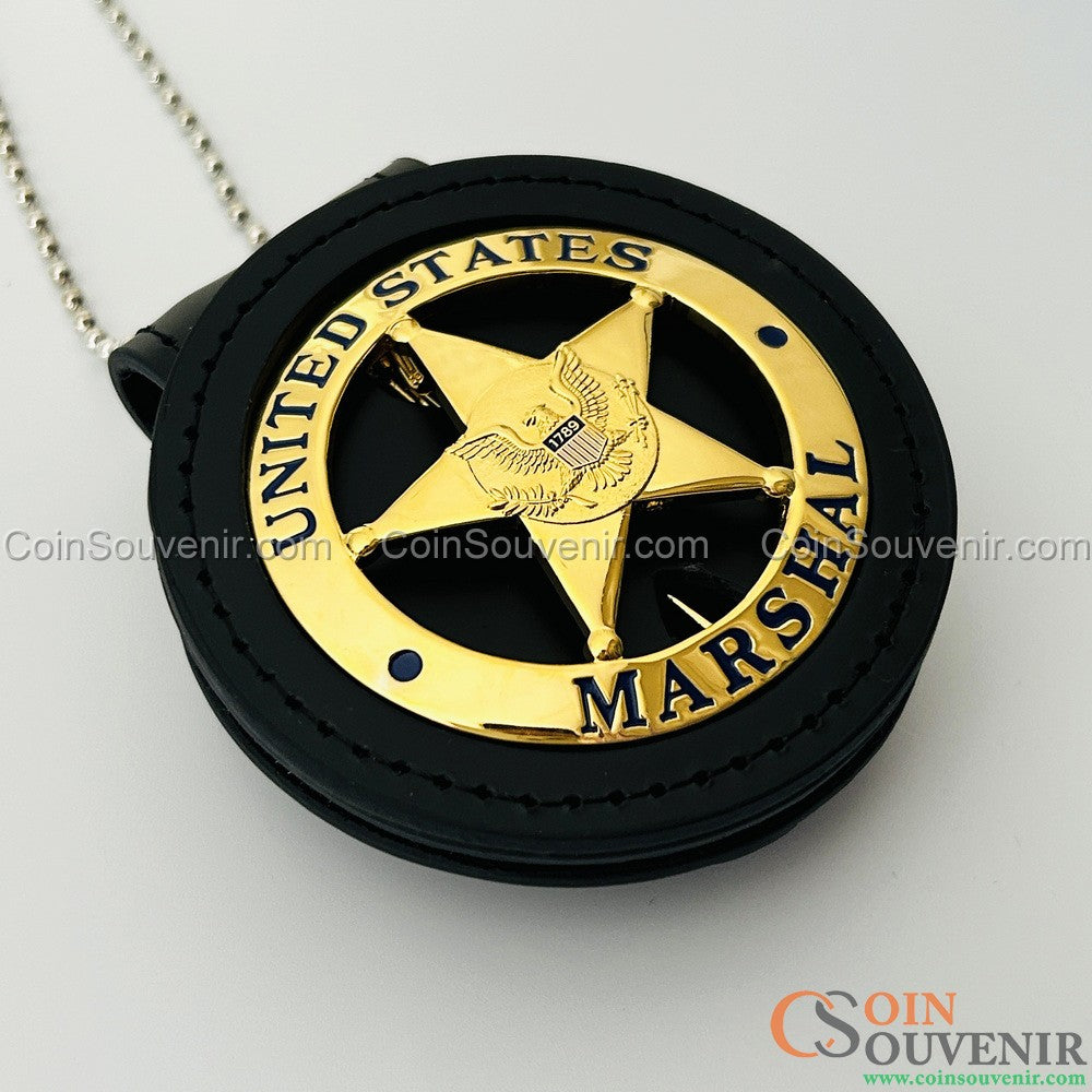 US Federal Court Law Enforcement Marshal Gold Badge Replica Movie Props