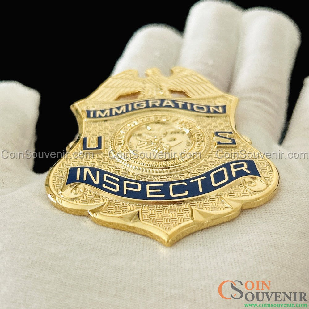 US DOJ INS Immigration Inspector Wallet Badge Museum Quality