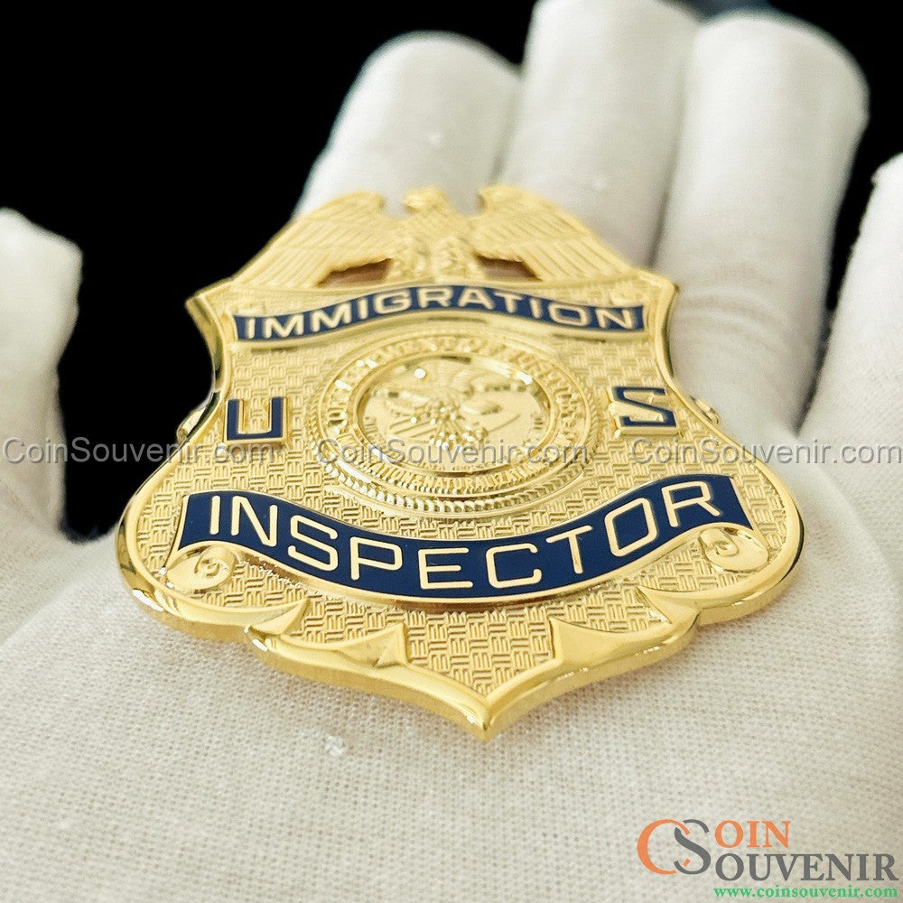 US DOJ INS Immigration Inspector Wallet Badge Museum Quality