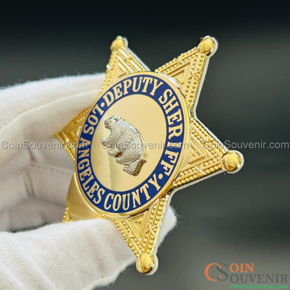 LASD Los Angeles County Deputy Sheriff Star Flat Badge Premium Enamel Exact Replica