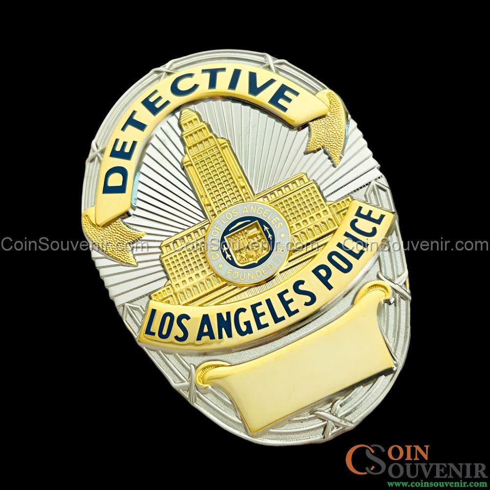 LAPD Detective Los Angeles Police Flat Badge For Shadow Box Customizable Number