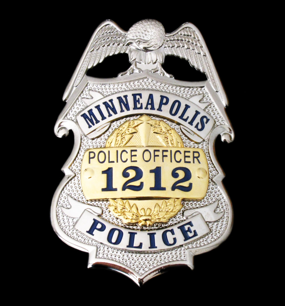 US Minneapolis Police Officer Badge #1212 Solid Copper Replica Movie Props
