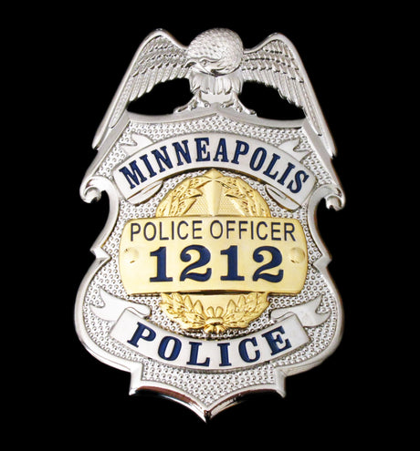 US Minneapolis Police Officer Badge #1212 Solid Copper Replica Movie Props