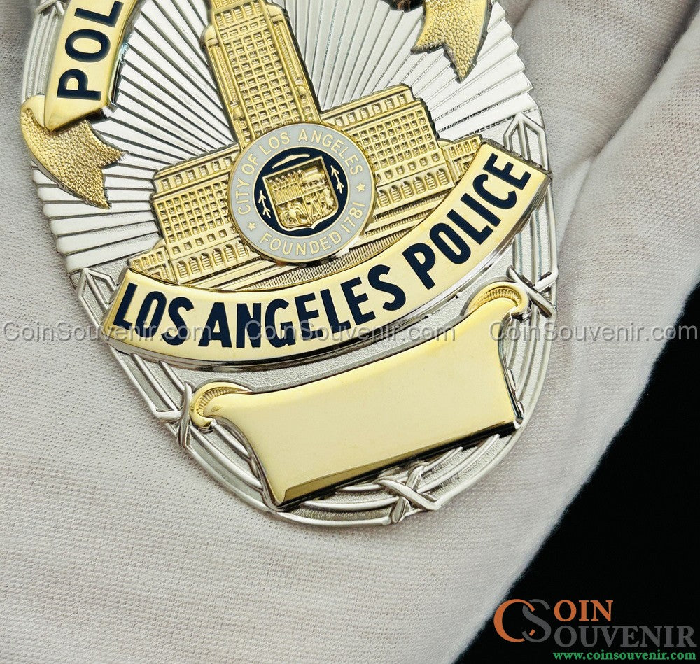 LAPD Police Officer Los Angeles Police Flat Badge For Shadow Box Customizable Number