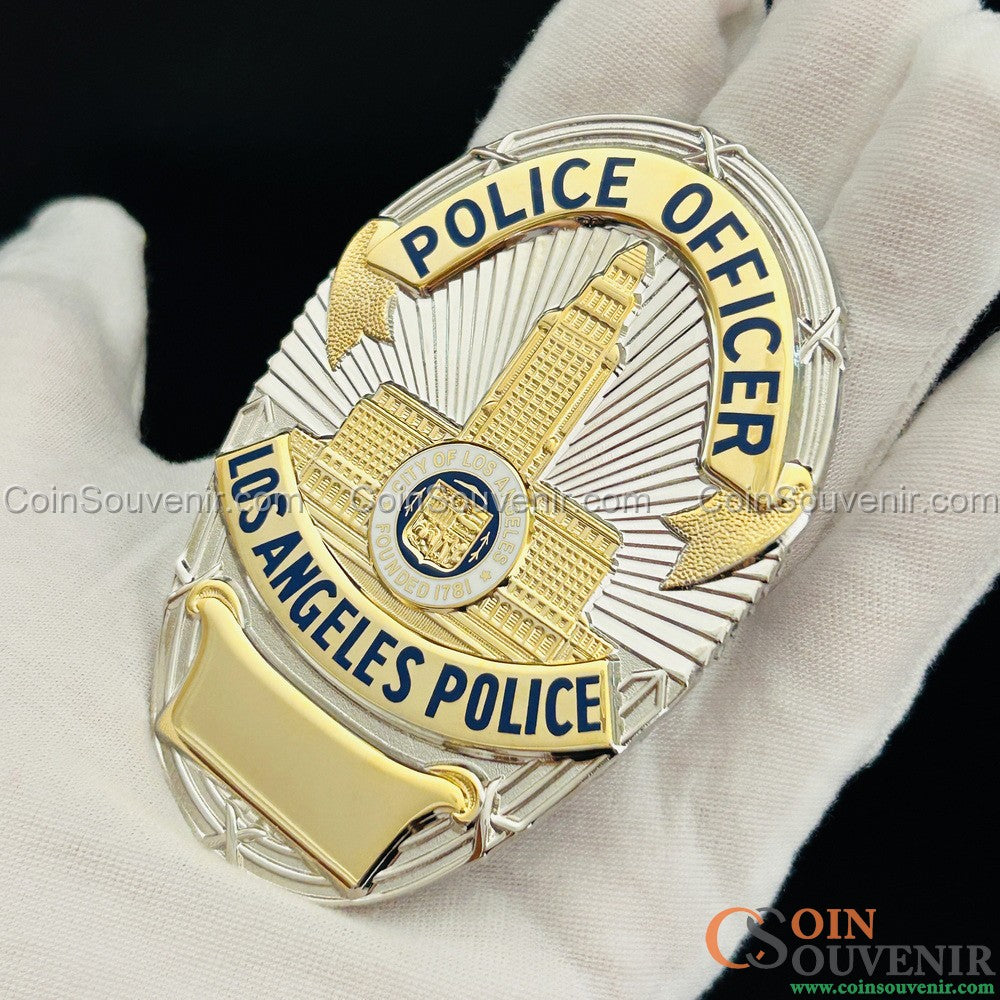 LAPD Police Officer Los Angeles Police Flat Badge For Shadow Box Customizable Number