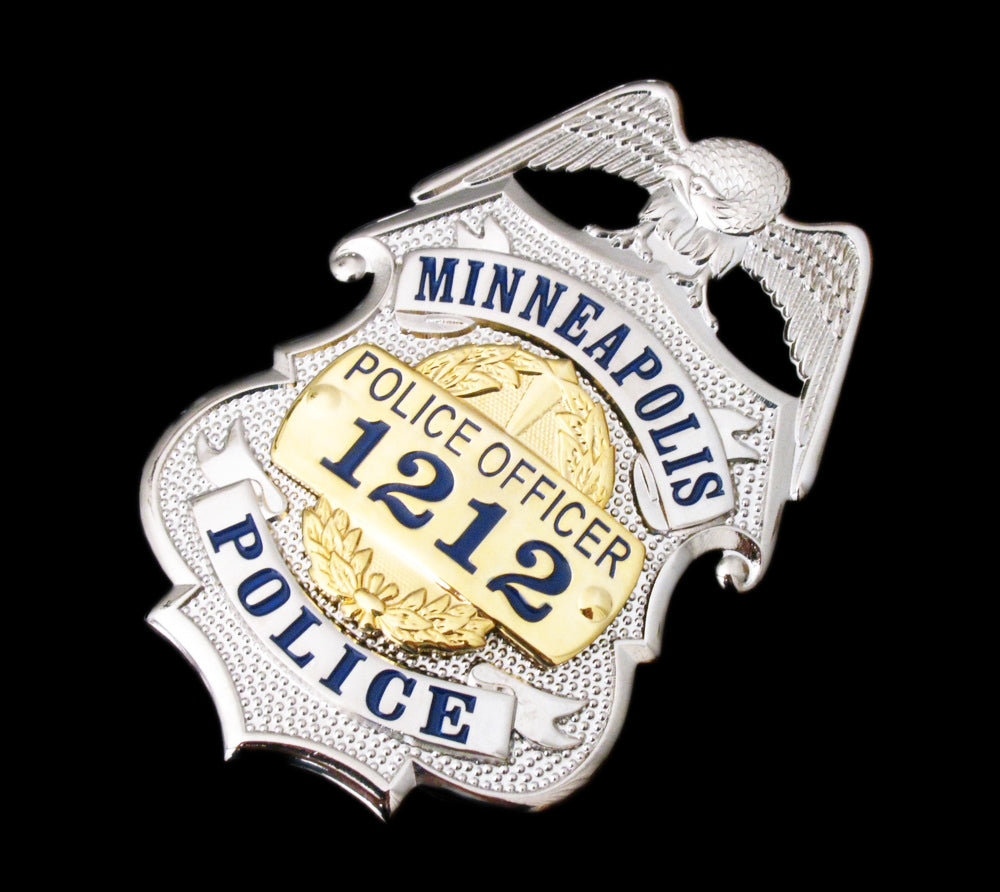 US Minneapolis Police Officer Badge #1212 Solid Copper Replica Movie Props
