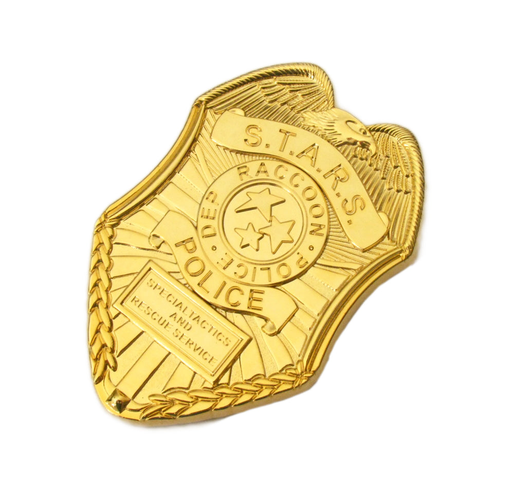 Resident Evil Stars S.T.A.R.S. Special Tactics and Rescue Service RPD Raccoon Police Badge Gold