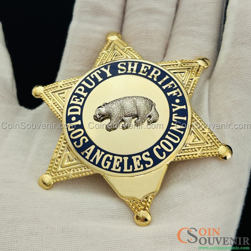 LASD Los Angeles County Deputy Sheriff Star Badge Premium Enamel Exact Replica