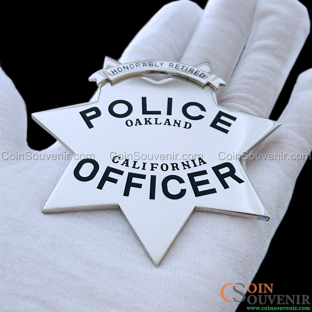 OPD Oakland Police Officer Star Honorably Retired Wallet Badge