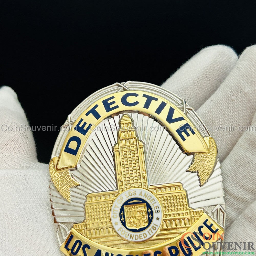 LAPD Detective Los Angeles Police Badge Premium Enamel Exact Replica