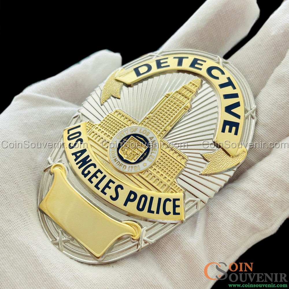 LAPD Detective Los Angeles Police Badge Premium Enamel Exact Replica