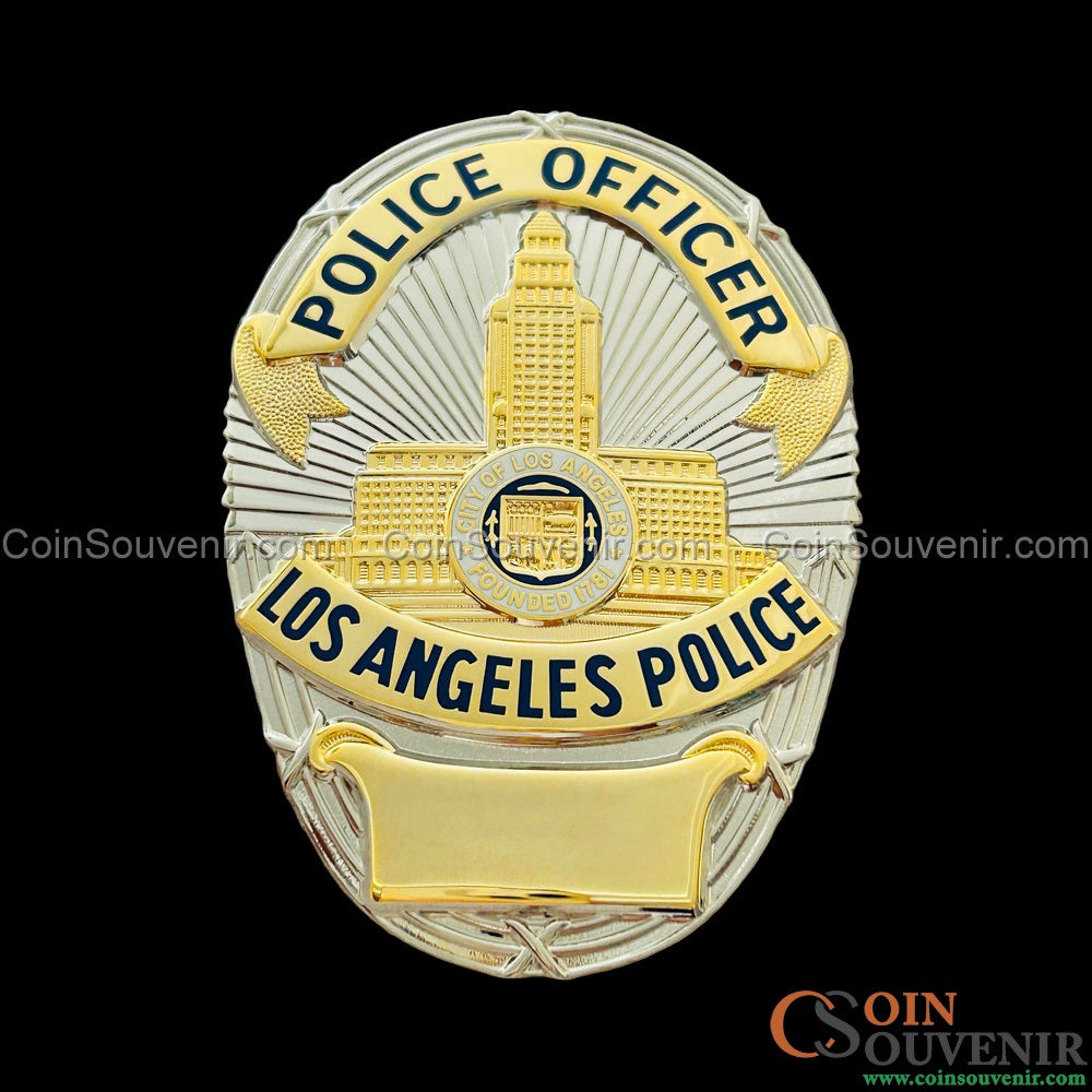 LAPD Police Officer Los Angeles Police Badge Premium Enamel Exact Replica