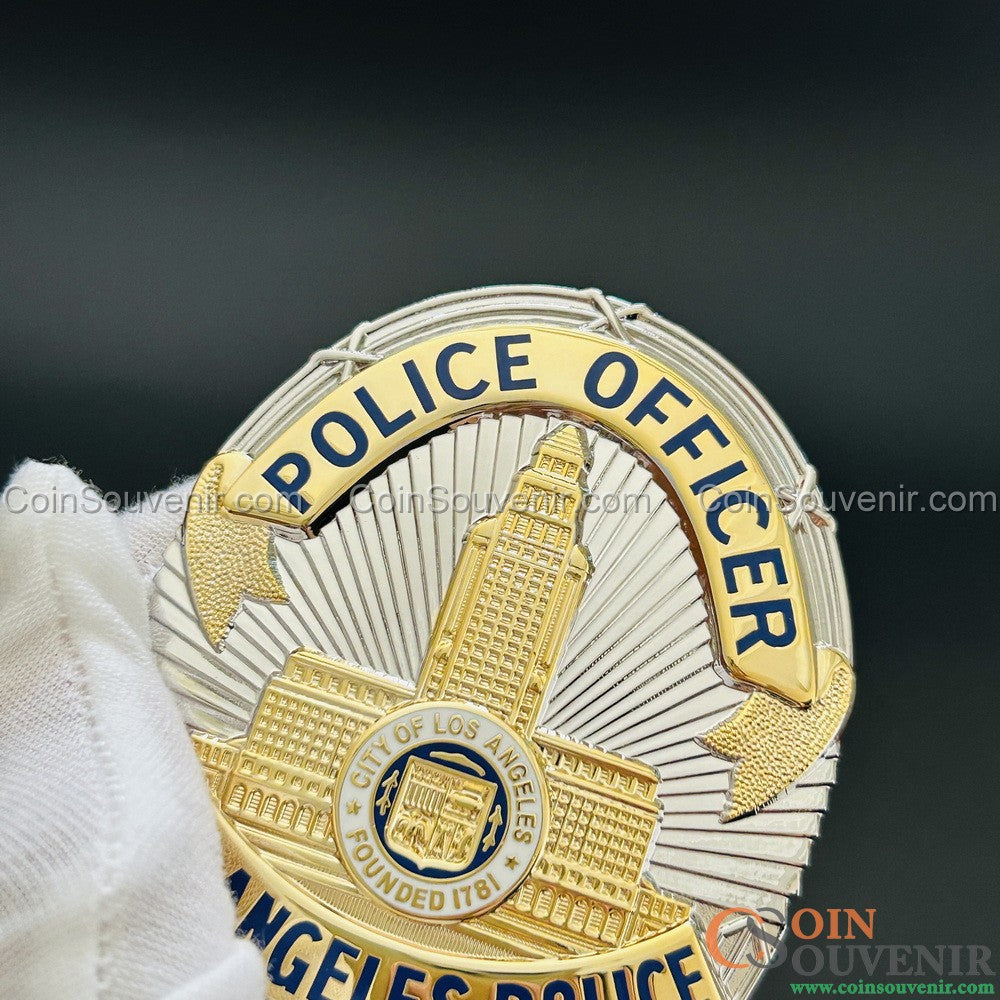 LAPD Police Officer Los Angeles Police Badge Premium Enamel Exact Replica