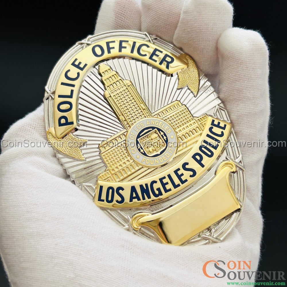 LAPD Police Officer Los Angeles Police Badge Premium Enamel Exact Replica