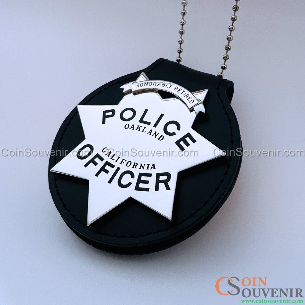OPD Oakland Police Officer Star Honorably Retired Wallet Badge