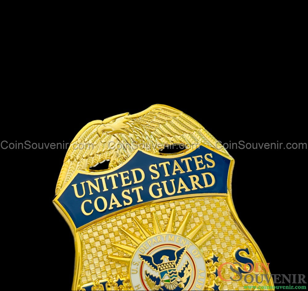 USCG U.S. Coast Guard Officer Badge Museum Quality *Wallet Clip Back*