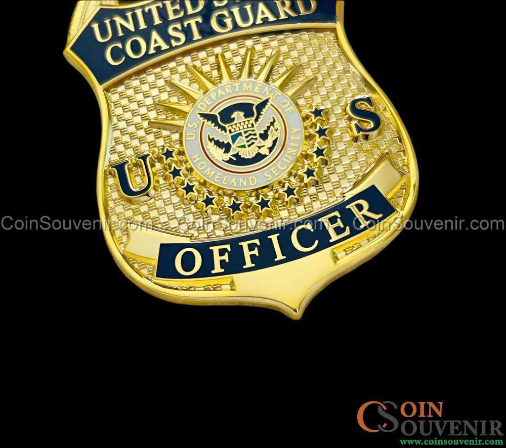 USCG U.S. Coast Guard Officer Badge Museum Quality *Wallet Clip Back*