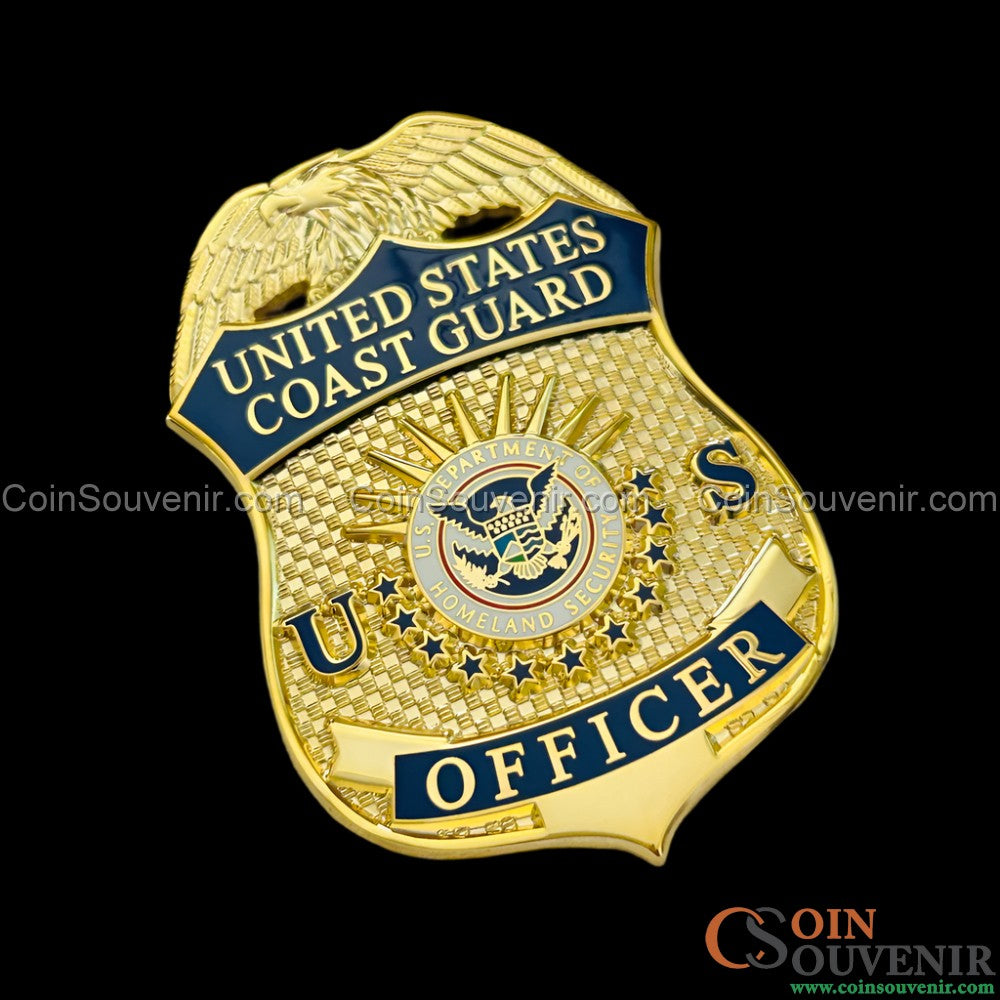 USCG U.S. Coast Guard Officer Badge Museum Quality *Wallet Clip Back*