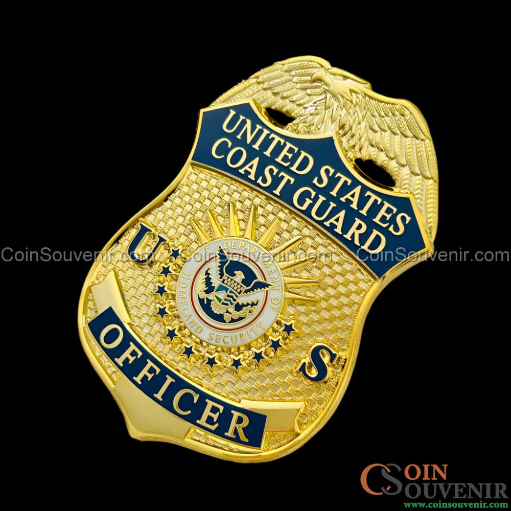 USCG U.S. Coast Guard Officer Badge Museum Quality *Wallet Clip Back*