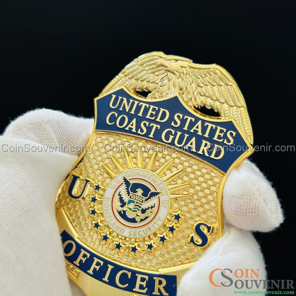 USCG U.S. Coast Guard Officer Badge Museum Quality *Wallet Clip Back*