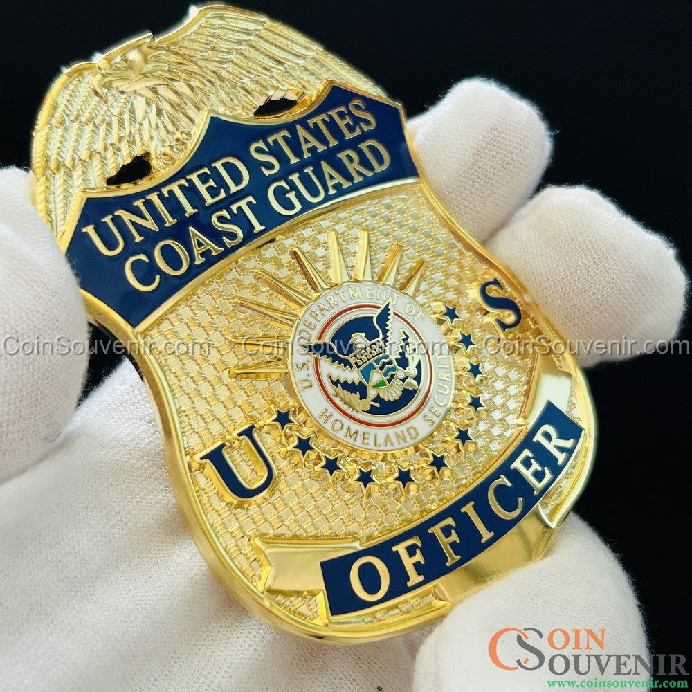 USCG U.S. Coast Guard Officer Badge Museum Quality *Wallet Clip Back*
