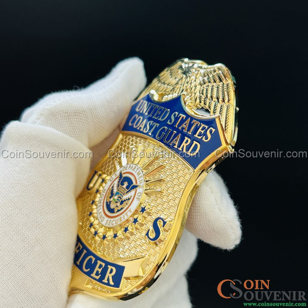 USCG U.S. Coast Guard Officer Badge Museum Quality *Wallet Clip Back*
