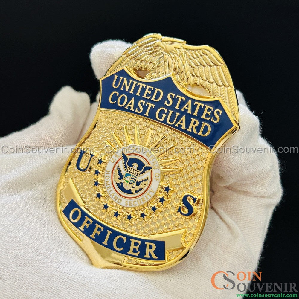 USCG U.S. Coast Guard Officer Badge Museum Quality *Wallet Clip Back*
