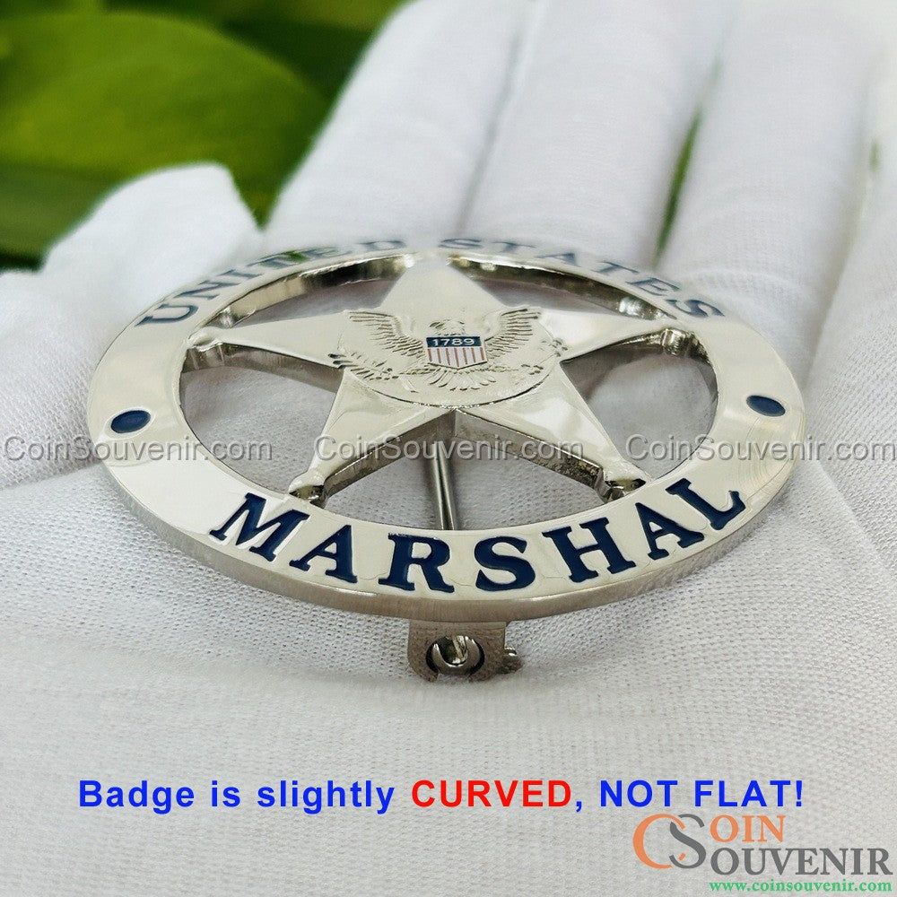 US Federal Court Law Enforcement MARSHAL Badge Solid Copper Replica Movie Props