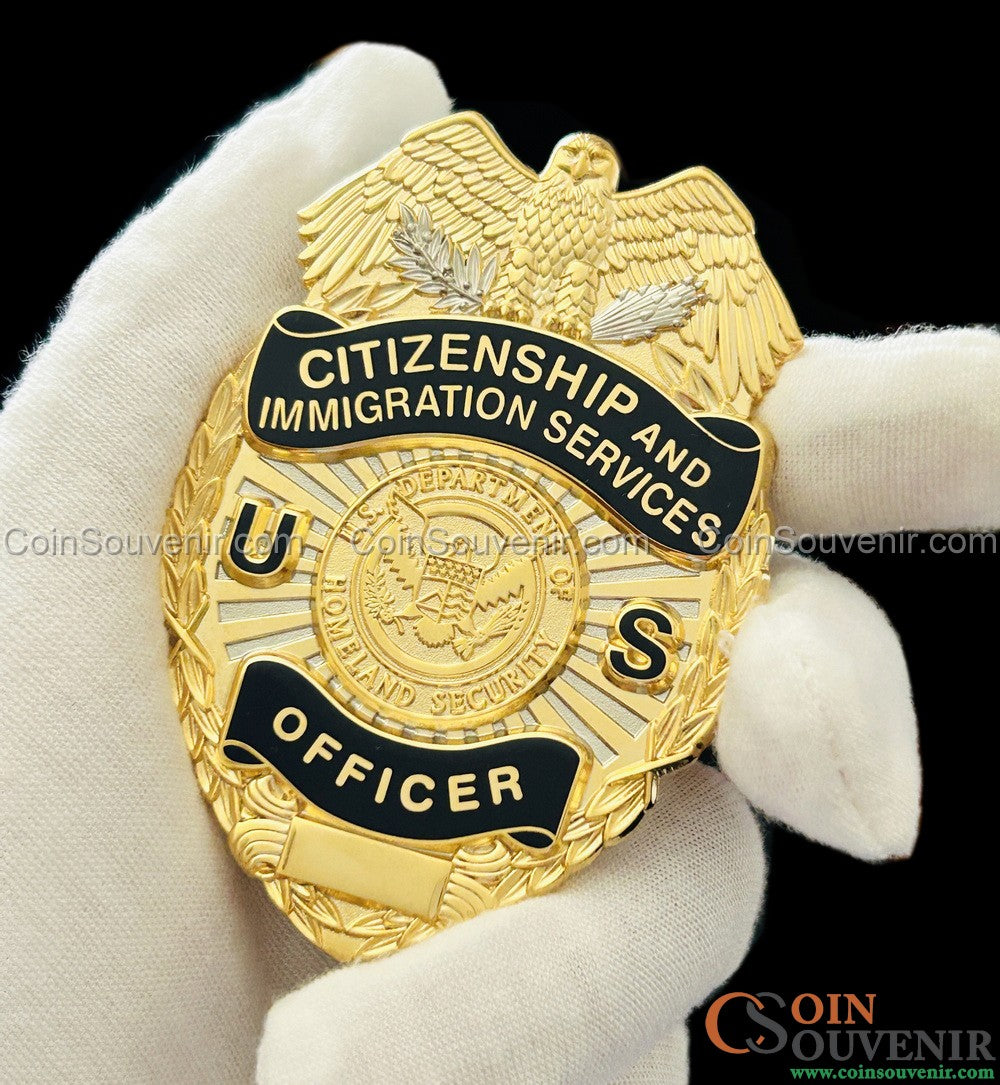 USCIS Citizenship and Immigration Services Officer Wallet Badge Museum Quality