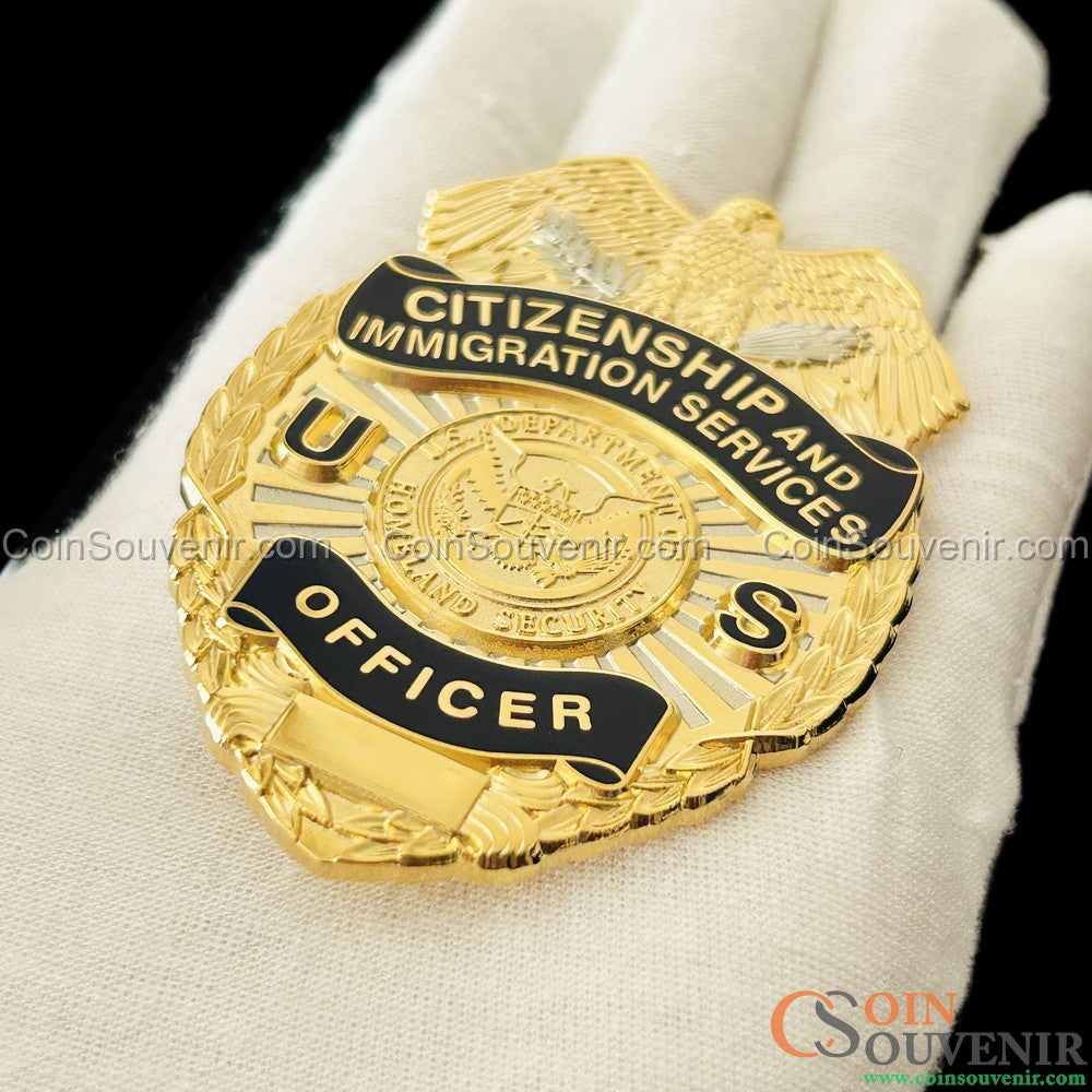 USCIS Citizenship and Immigration Services Officer Wallet Badge Museum Quality