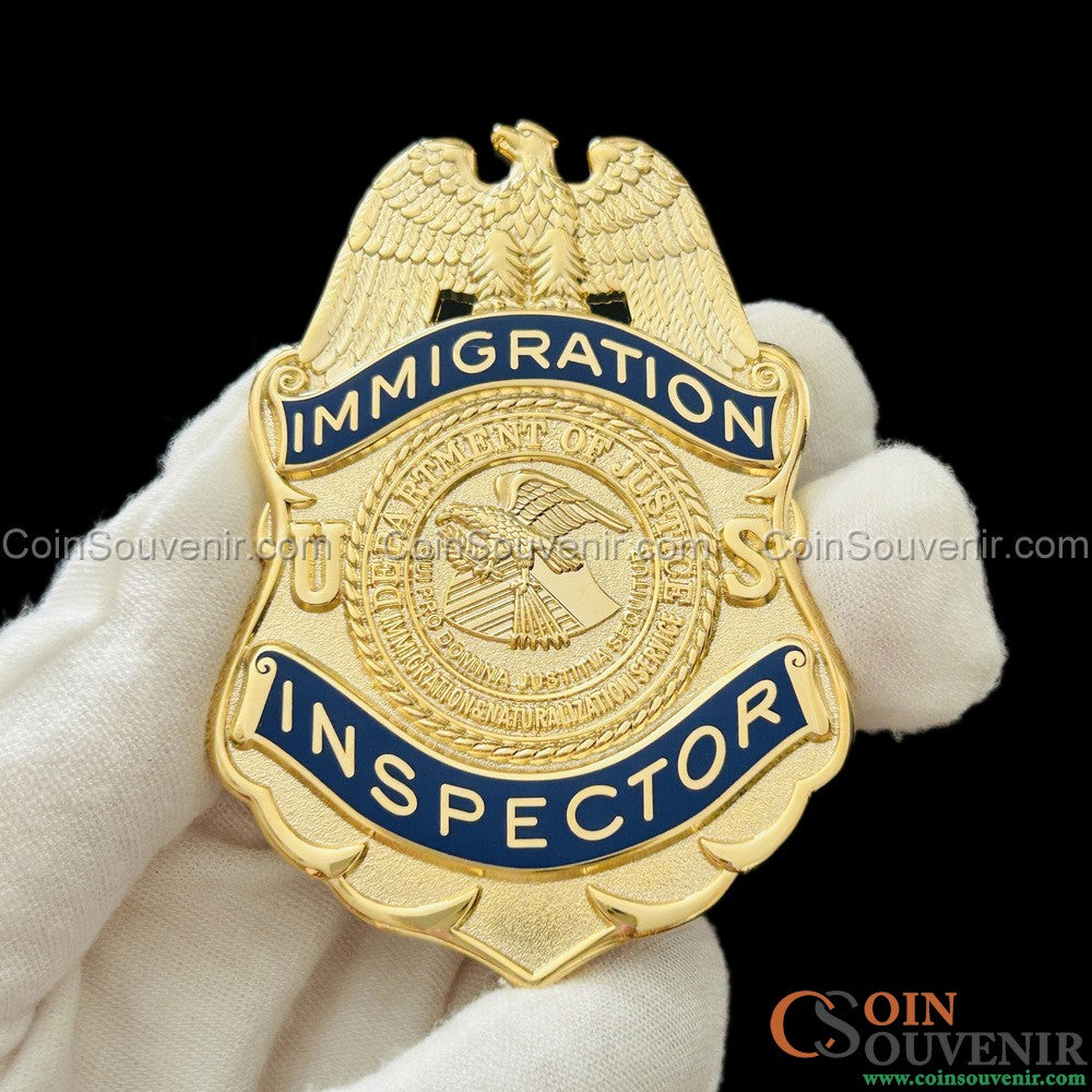 U.S. INS Immigration Inspector Wallet Badge Museum Quality