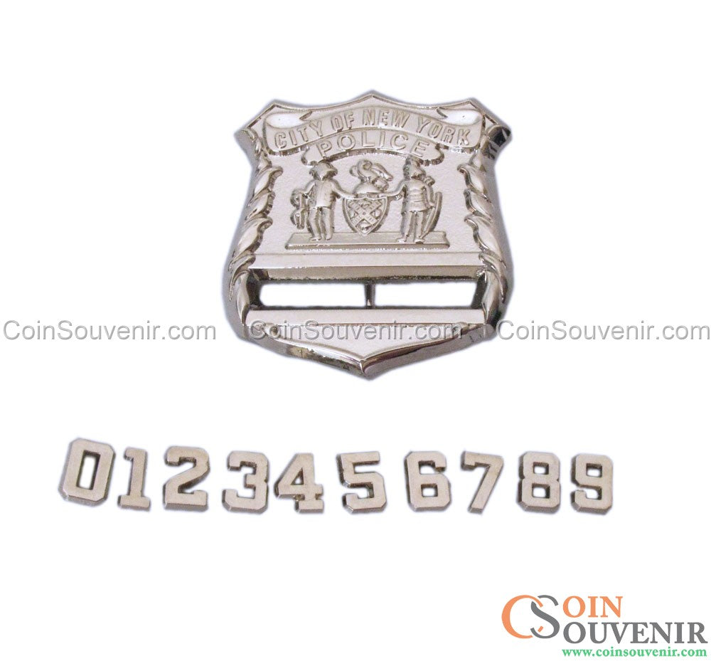 NYPD Mini-Höflichkeitsabzeichen, Familienmitgliederschild, 1,25 Zoll, mit Zahlen von 0–9