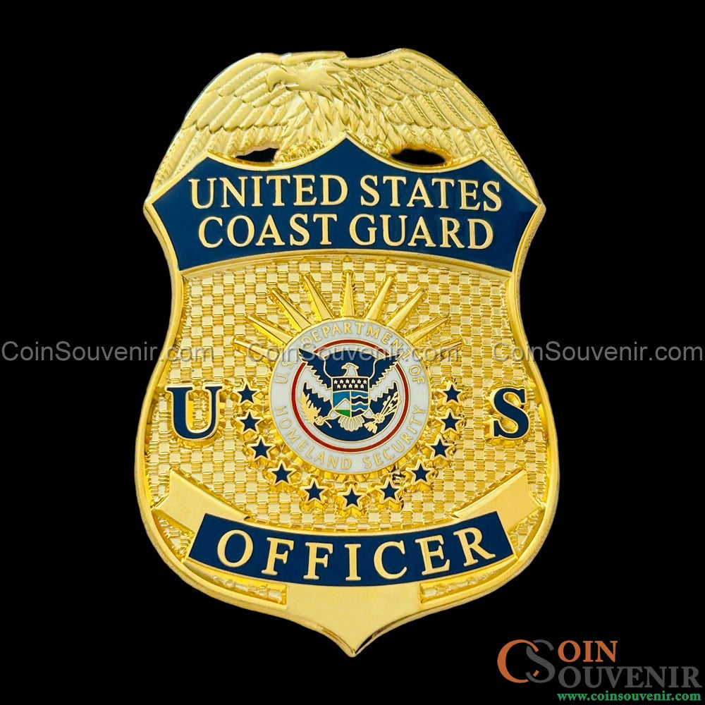 USCG U.S. Coast Guard Officer Badge Museum Quality *Wallet Clip Back*