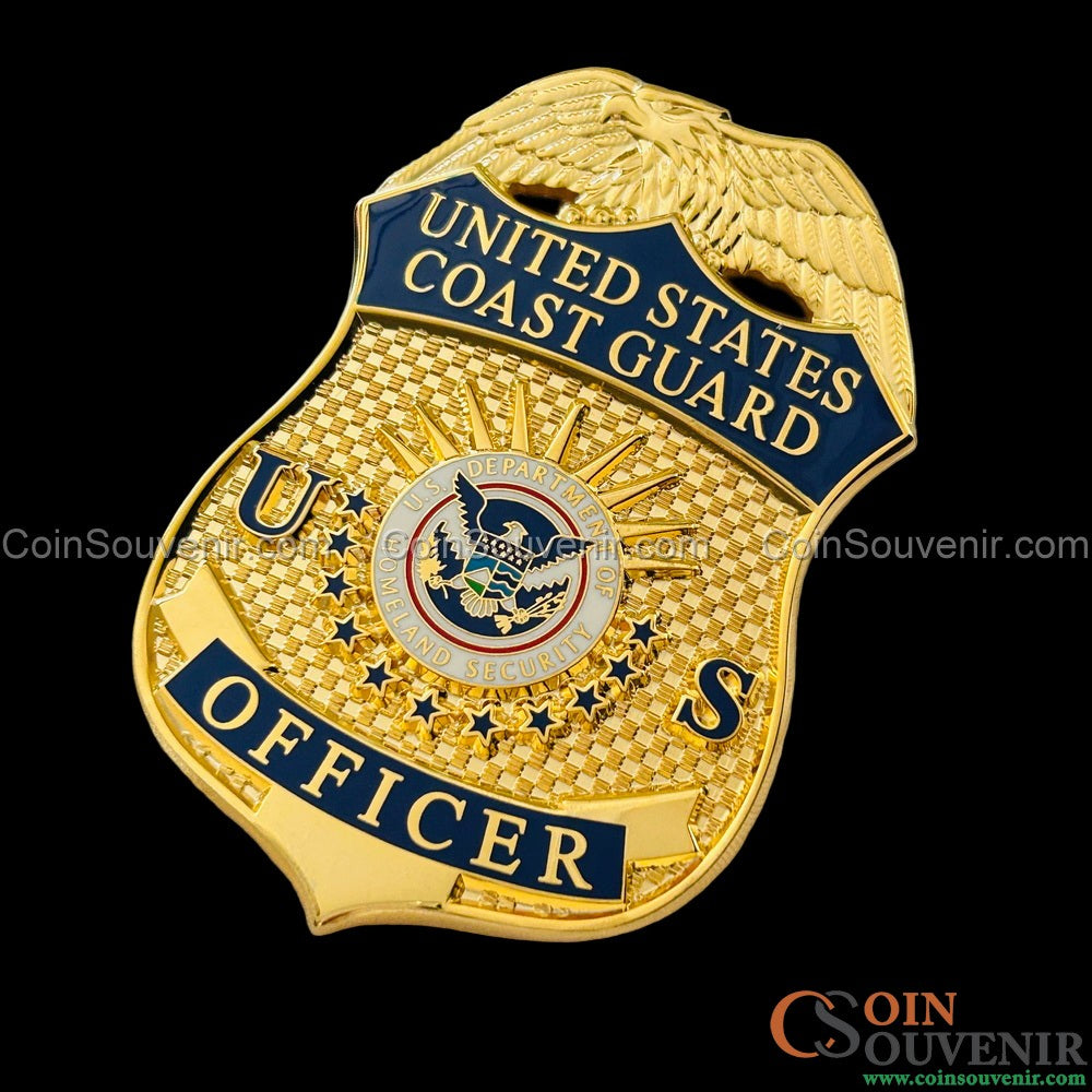 USCG U.S. Coast Guard Officer Badge Museum Quality *Safety Pin Back*