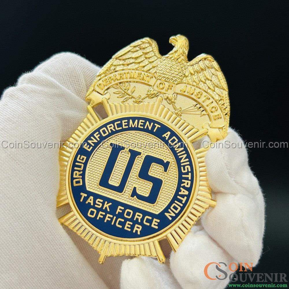 US DEA TFO Task Force Officer Badge Gold