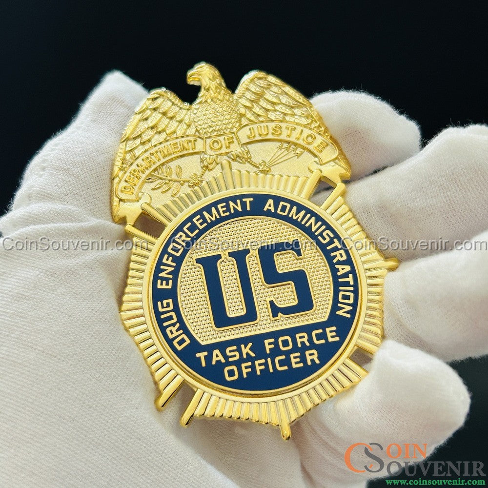 US DEA TFO Task Force Officer Badge Gold