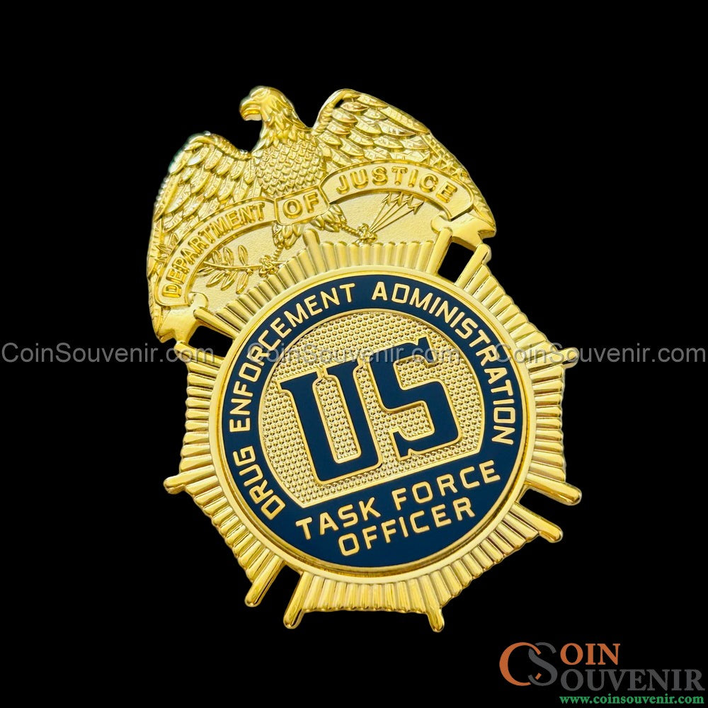 US DEA TFO Task Force Officer Badge Gold