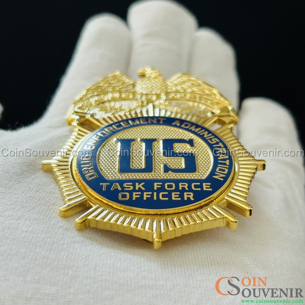 US DEA TFO Task Force Officer Badge Gold