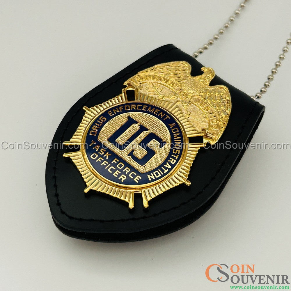 US DEA TFO Task Force Officer Badge Gold