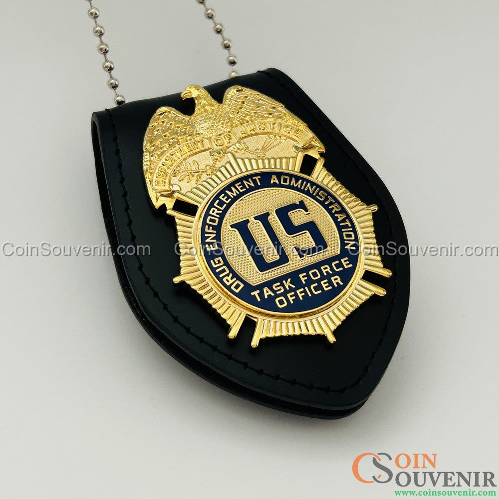 US DEA TFO Task Force Officer Badge Gold