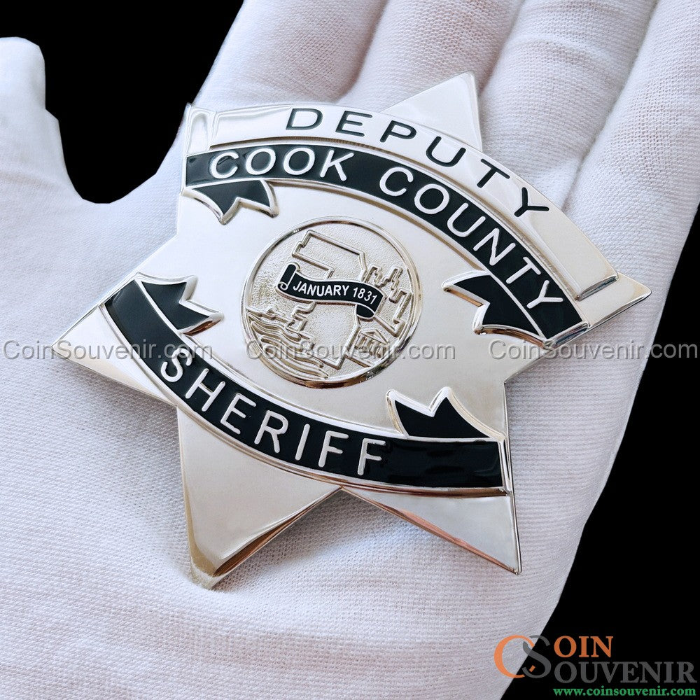 CCSO Cook County Sheriff Star Deputy Badge Premium Enamel Exact Replica