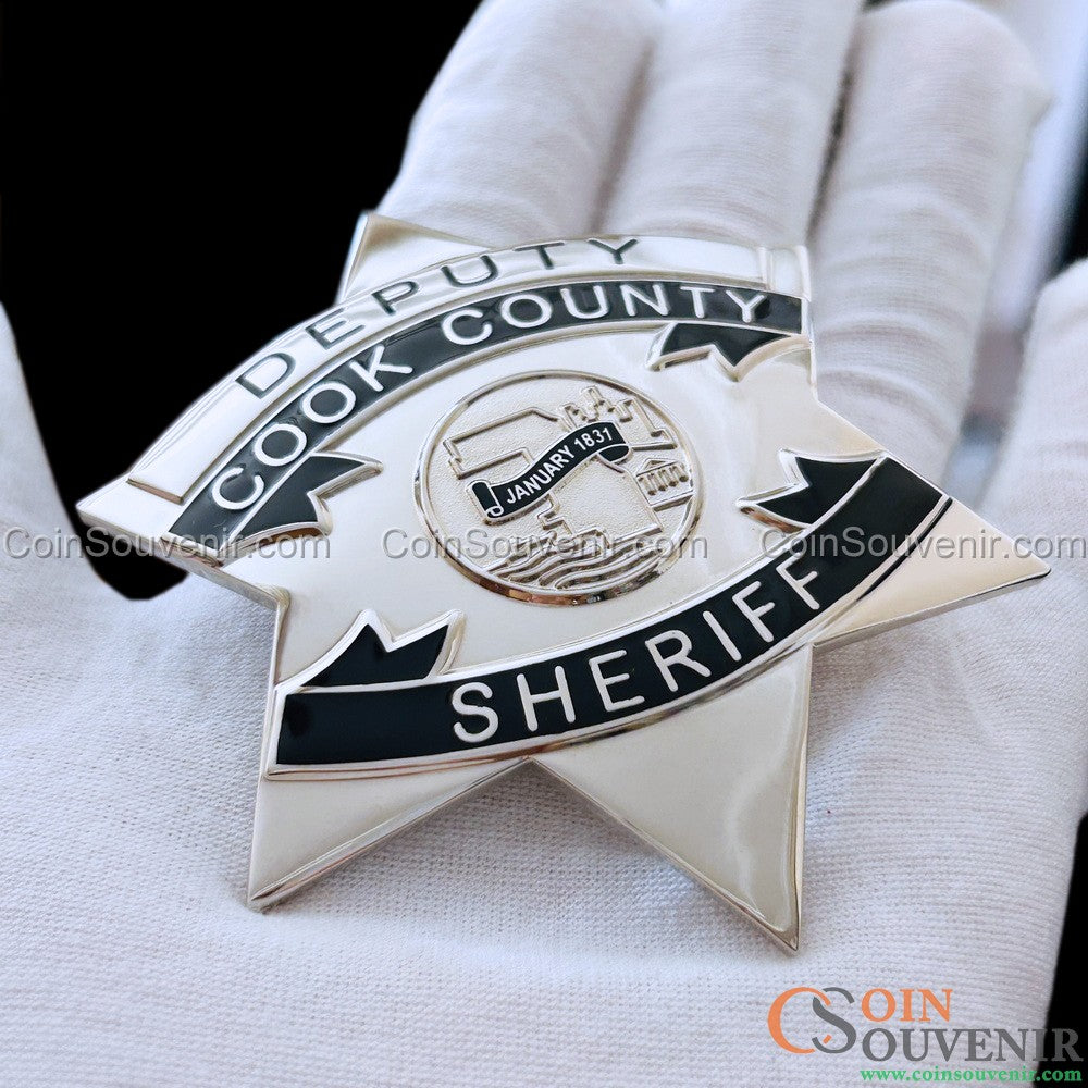 CCSO Cook County Sheriff Star Deputy Badge Premium Enamel Exact Replica
