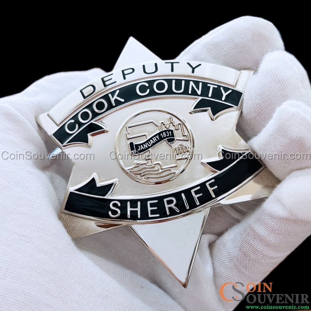 CCSO Cook County Sheriff Star Deputy Badge Premium Enamel Exact Replica