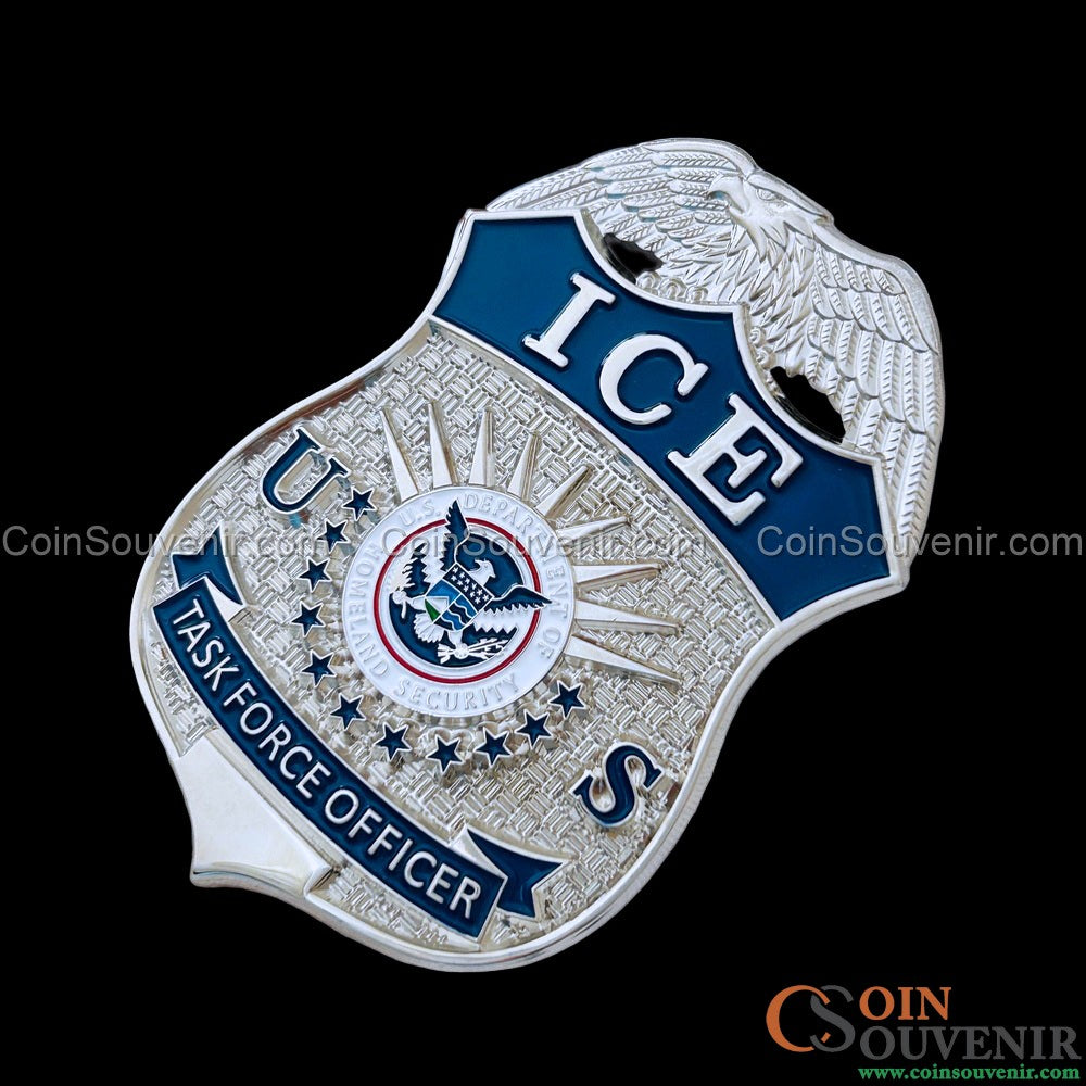 US ICE TFO Task Force Officer Badge Silver