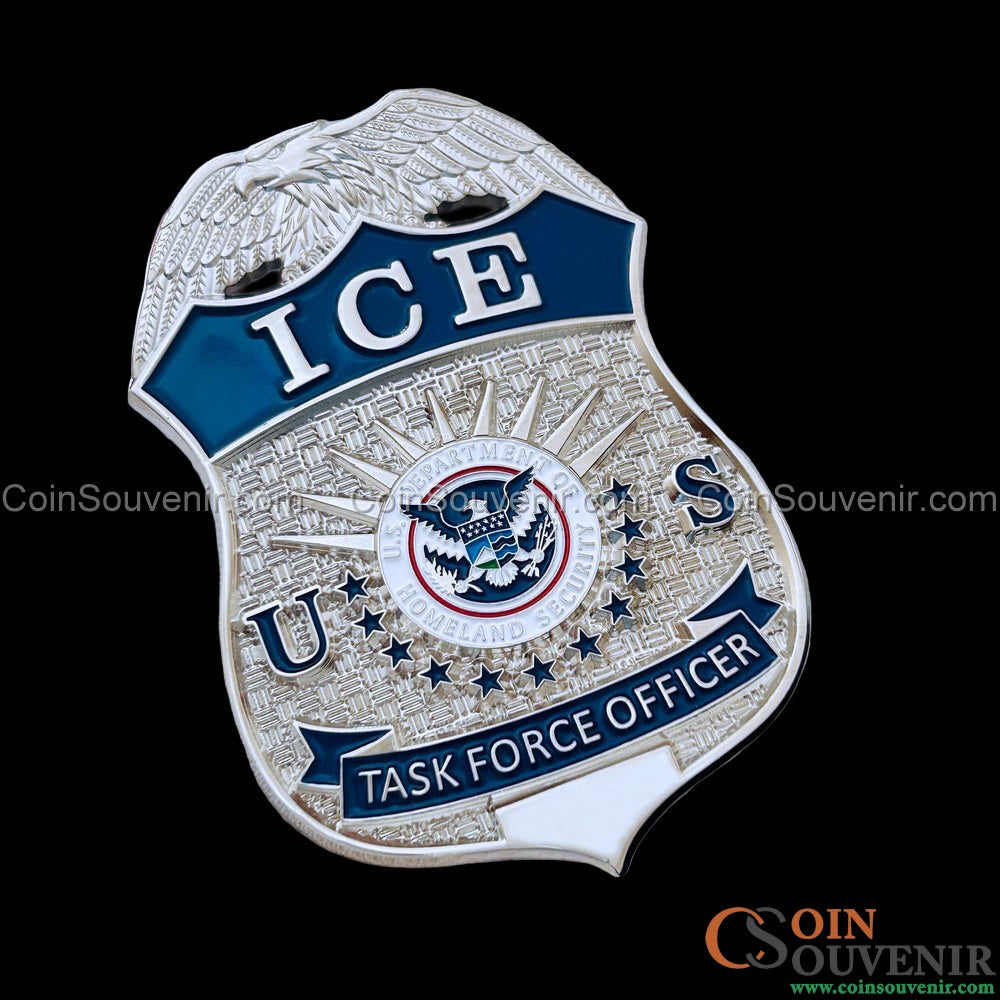 US ICE TFO Task Force Officer Badge Silver